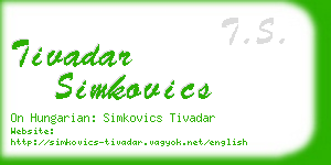 tivadar simkovics business card